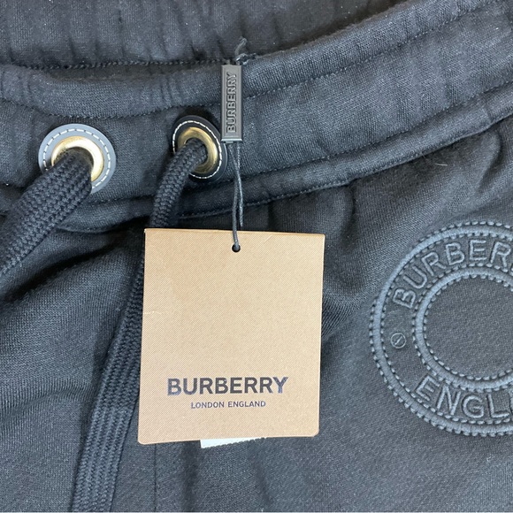 NWT Burberry “Caindk” Embroidered Logo Jersey Joggers (SBin) - Picture 11 of 14
